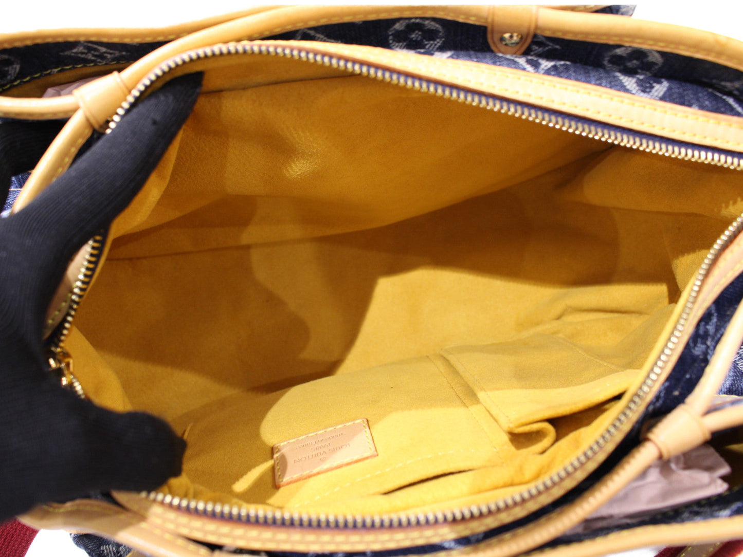 Louis Vuitton Porte Epaule Raye MM Striped Monogram Denim Blue Shoulder Bag