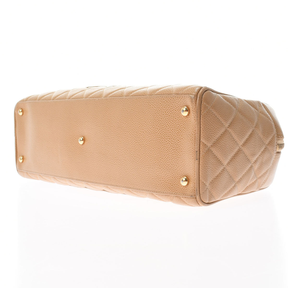 Chanel Mini Boston Beige Gold Hardware Caviar Skin Boston Bag