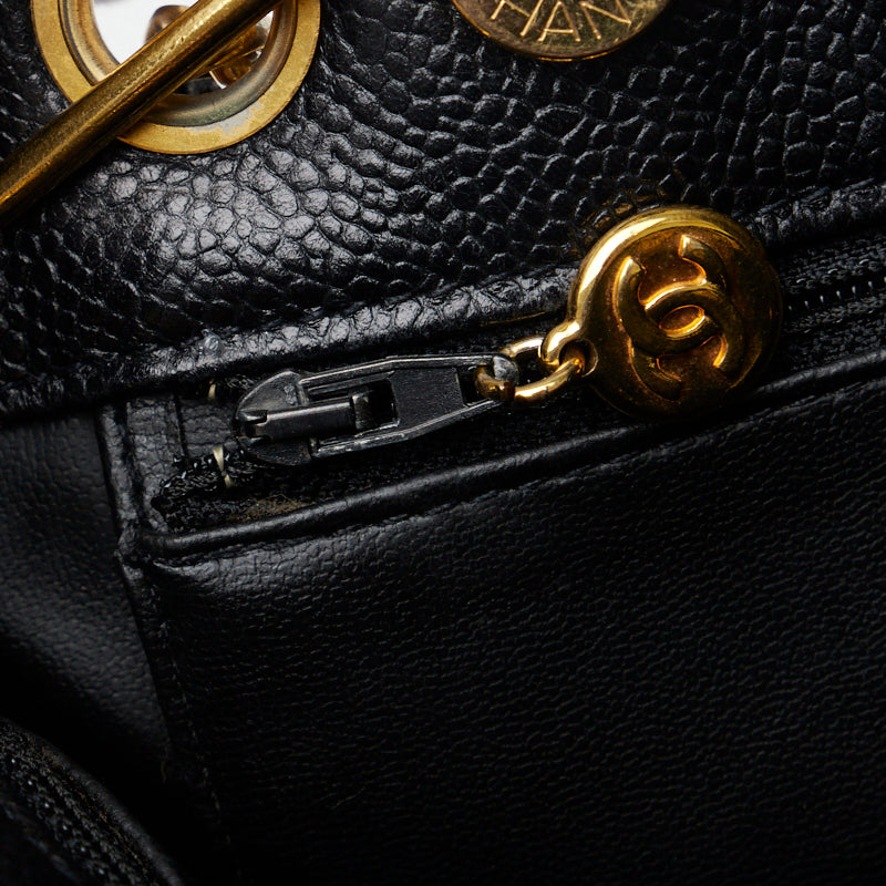 Chanel Deca Coco Mark Chain Tote Bag Shoulder Bag Black