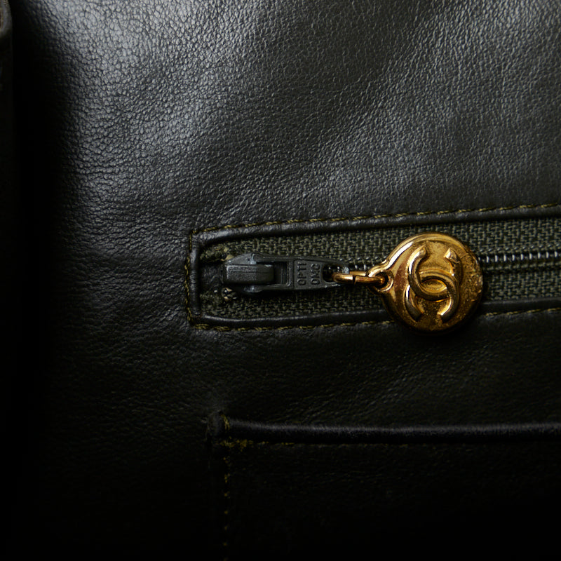 Chanel Coco Mark Chain Tote Bag Lambskin Black Gold