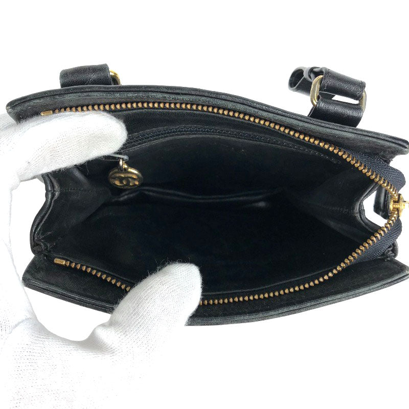 Chanel Coco Mark Waist Bag Lambskin Black Gold