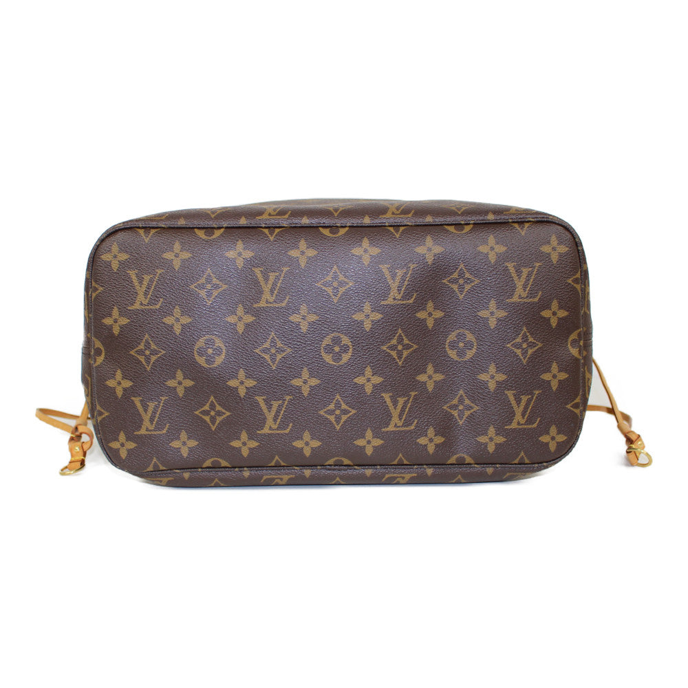 Louis Vuitton Neverfull MM Handbag Tote Bag Monogram Brown