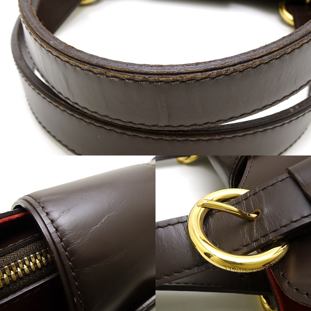 Louis Vuitton  Damier Sistine PM Ebene Handbag Brown