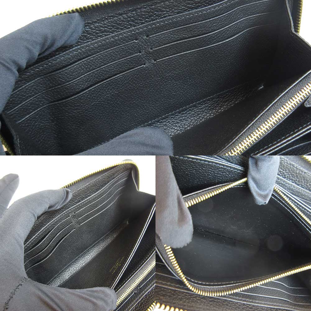 Louis Vuitton Wallet Bicolor Monogram Amplant Zippy Wallet Round Zipper Black