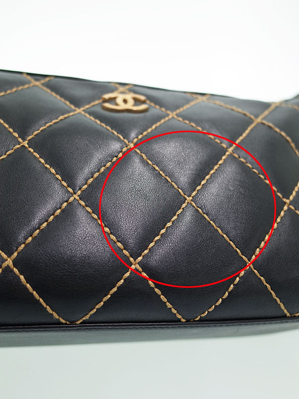 Chanel Stitch Shoulder Bag Black