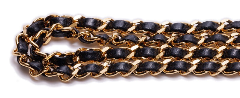 Chanel Turnlock Double Ball Charm Mini Chain Lambskin Black