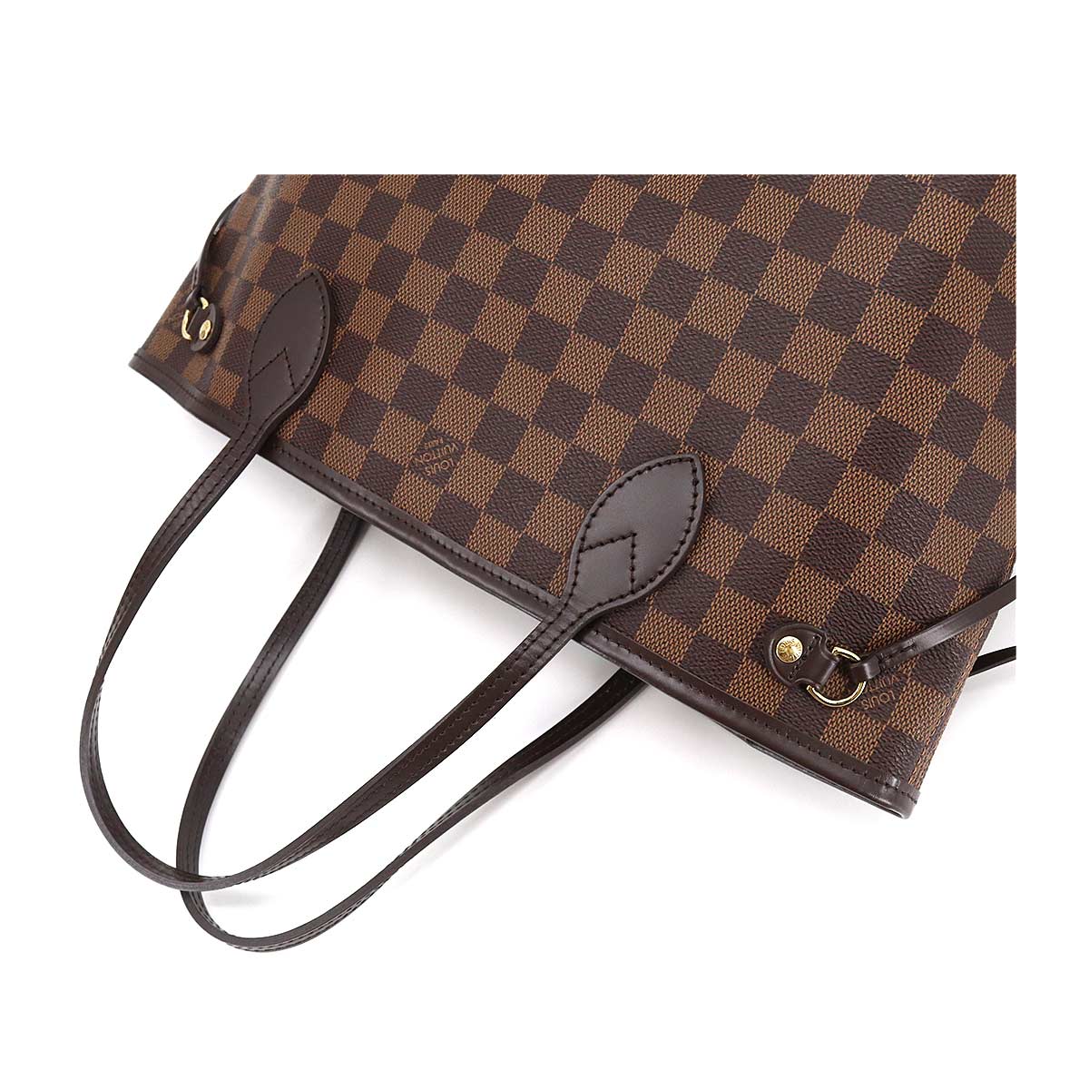Louis Vuitton Damier Neverfull PM Tote Bag Brown Gold Hardware