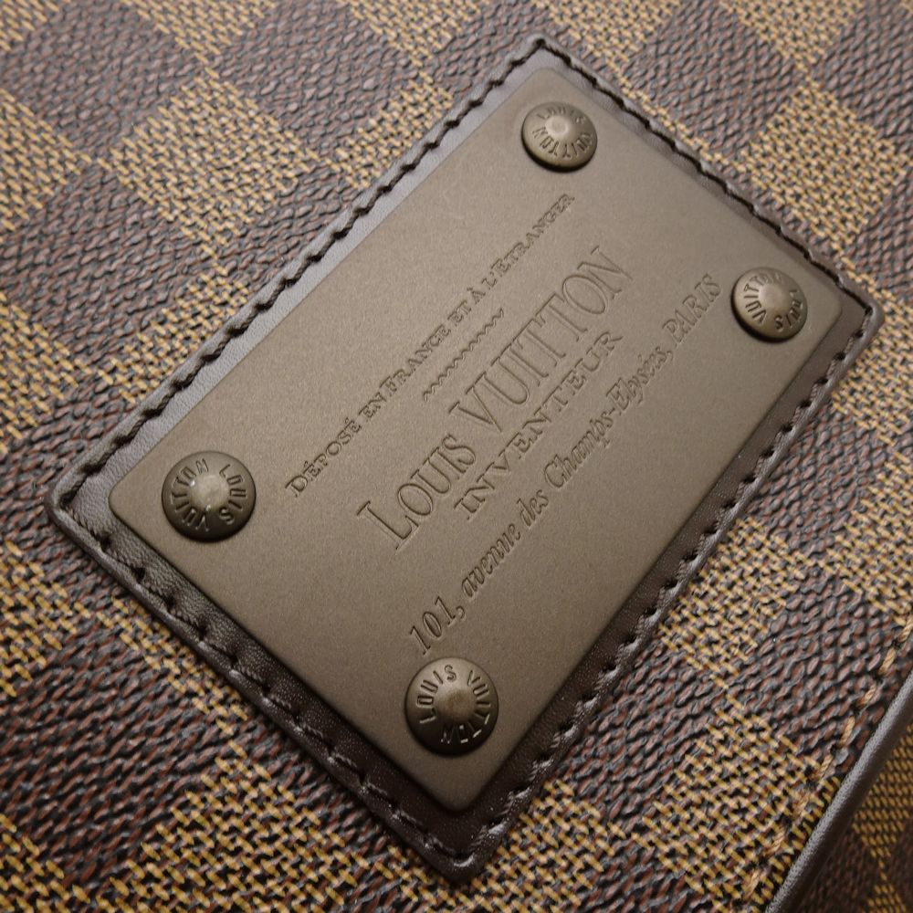 Louis Vuitton Damier Brooklyn MM Ebene Diagonal Shoulder Brown