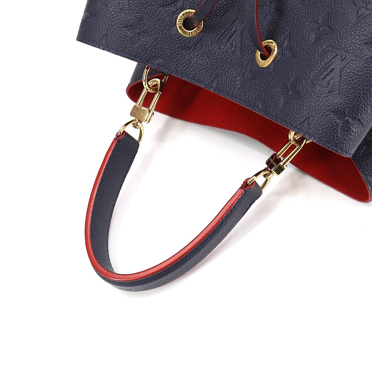 Louis Vuitton Monogram Emplant Neo Noe Shoulder Bag Leather Marine Rouge