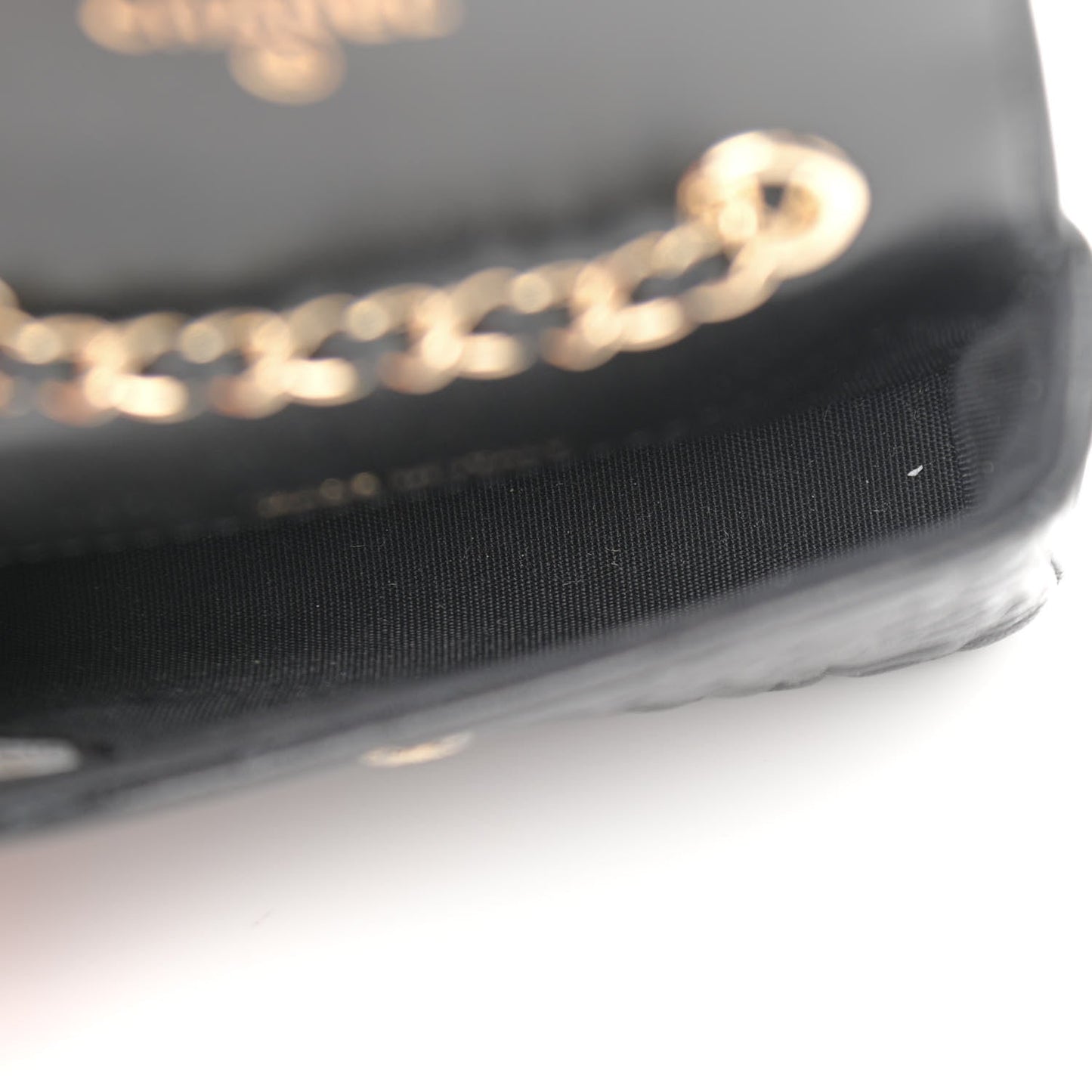 Chanel Lambskin Camellia Embossed Chain Belt Bag Black