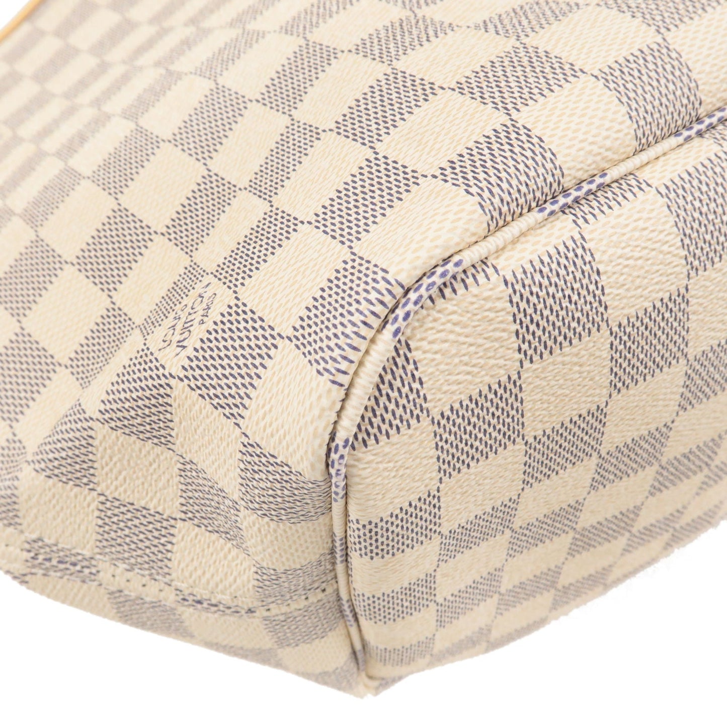 Louis Vuitton Damier Azur Neverfull MM Tote Bag Rose Ballerine