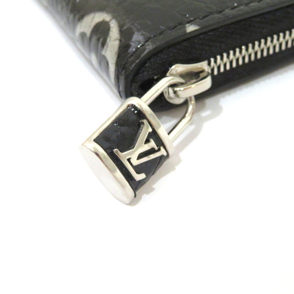 Louis Vuitton Wallet Zippy Coin Purse Exotic Leather Python Black