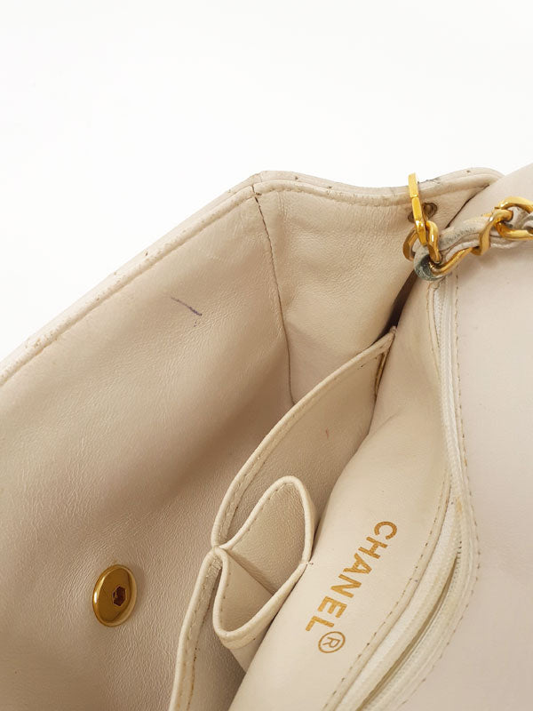 Chanel Matelasse Chain Shoulder Bag Ivory