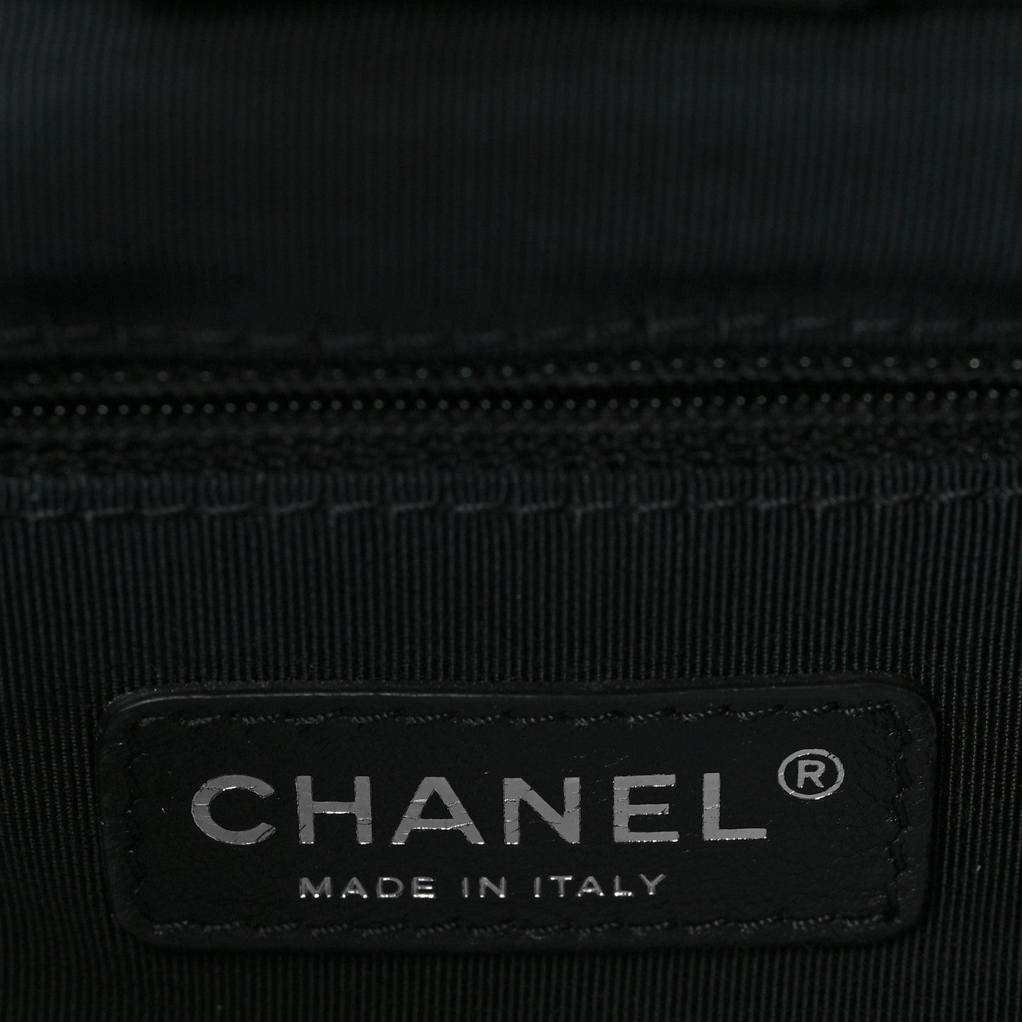 Metallic Aged Calfskin Quilted Small Chain Me Tote Black