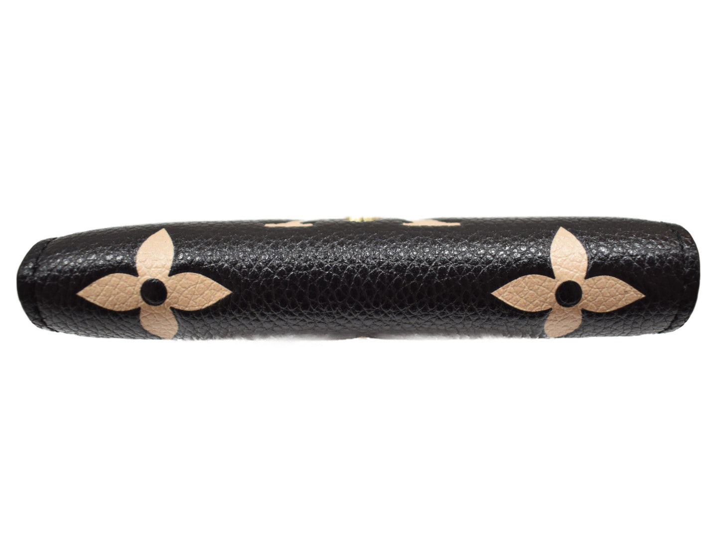Louis Vuitton Portefeuille Victorine M80968 Folding wallet Monogram Implant leather Black x Beige