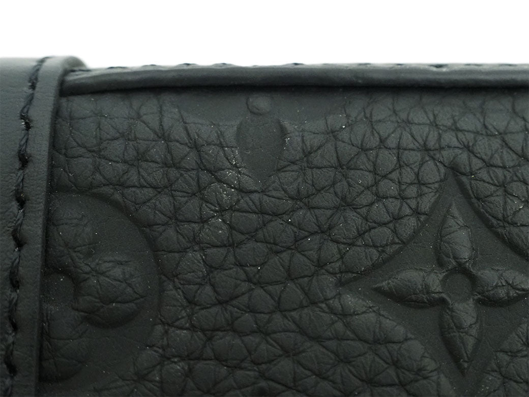 Louis Vuitton Trunk Messenger PM Taurillon Monogram Shoulder Bag Black
