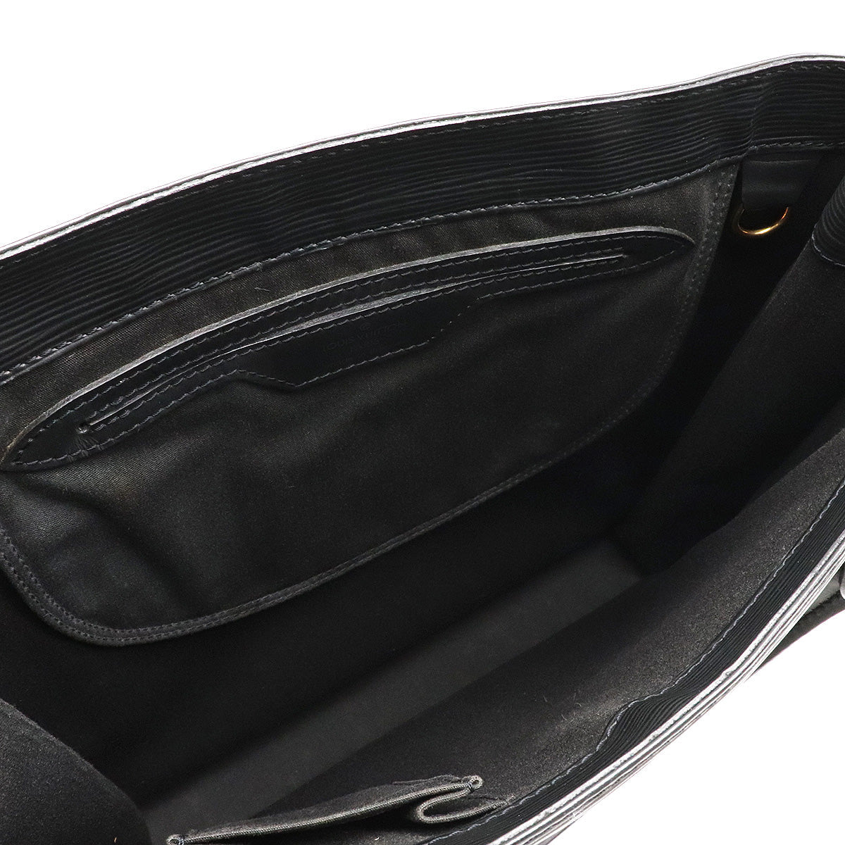 Louis Vuitton Epi Sac Plat PM Tote Bag Empreinte Leather Black