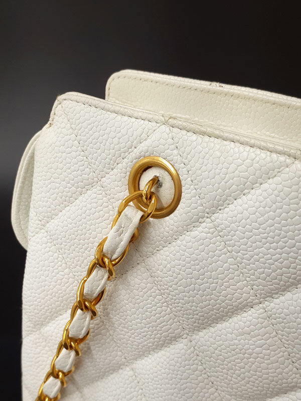 Chanel Matelasse Chain Shoulder Bag White
