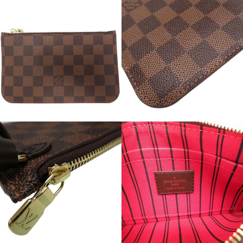 Louis Vuitton Damier Neverfull PM Pouch Tote Bag Brown