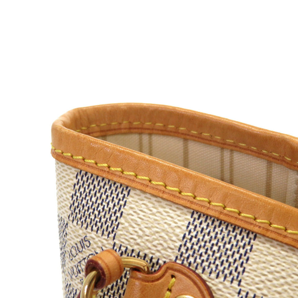 Louis Vuitton Damier Neverfull PM Azure Tote Bag white