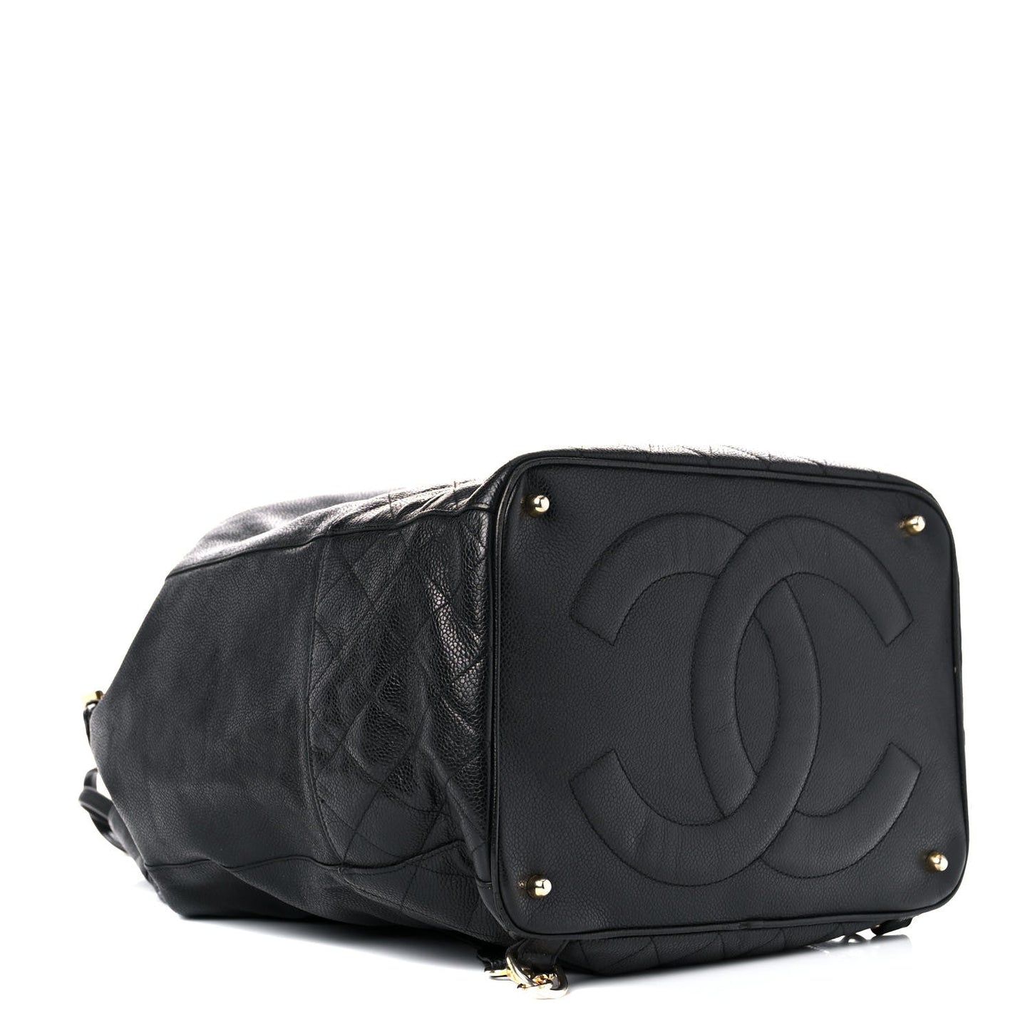 Chanel Caviar Quilted Drawstring Bucket Bag Black