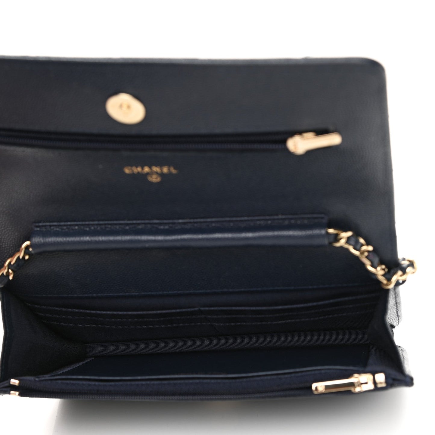 Chanel Caviar Quilted Wallet On Chain WOC Navy Blue