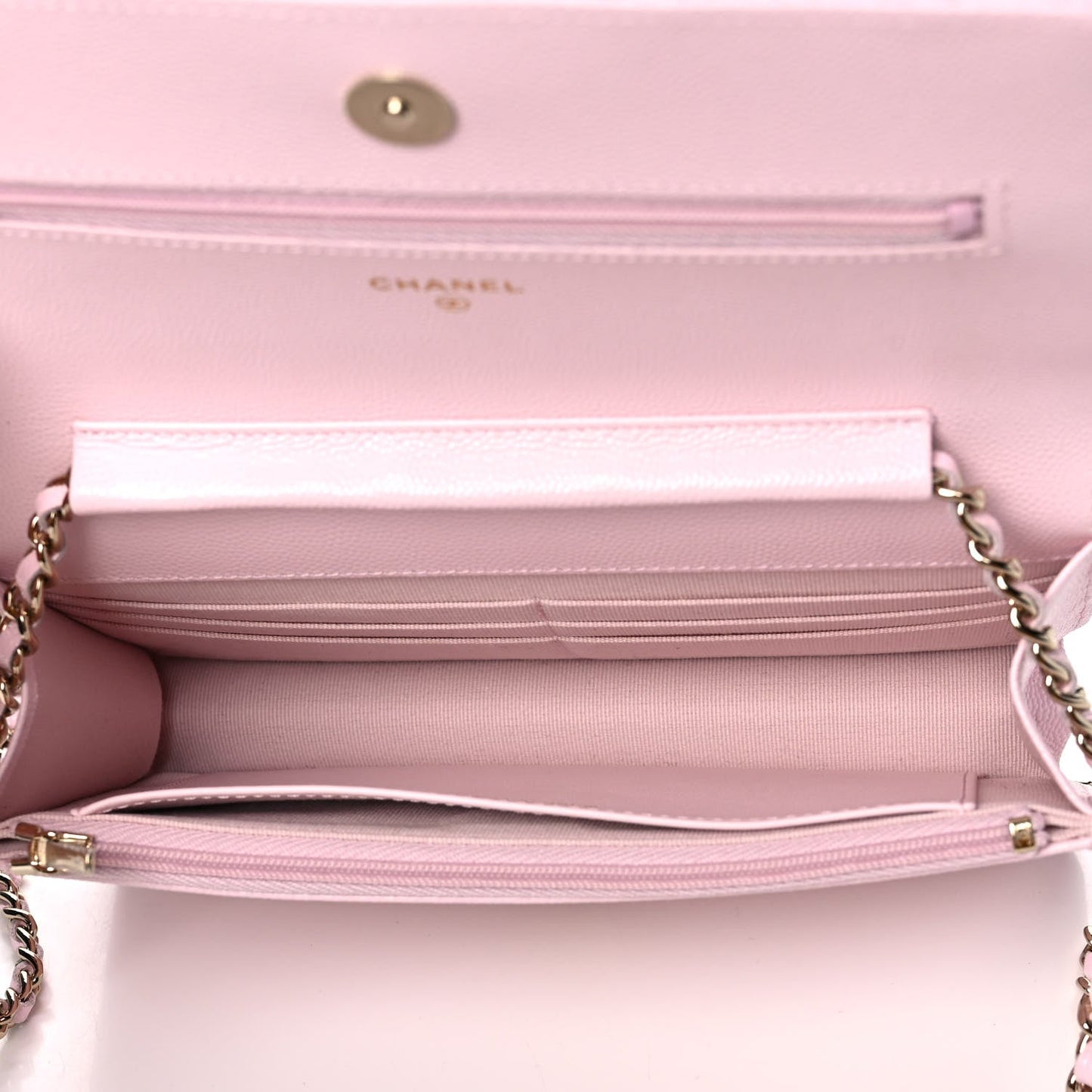 Chanel Caviar Quilted Wallet On Chain WOC Light Pink