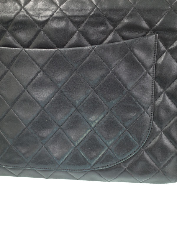 Chanel Deca Matelasse Chain Shoulder Bag 34 Black