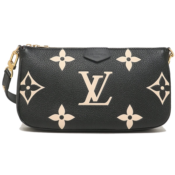 Louis Vuitton Shoulder Bag Black Beige
