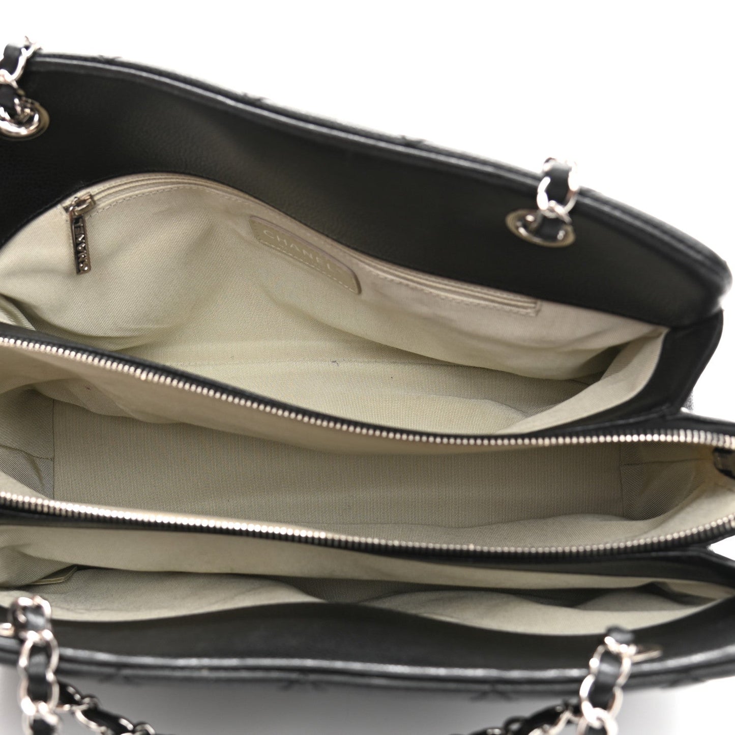 Caviar Quilted Timeless CC Shopping Tote Black