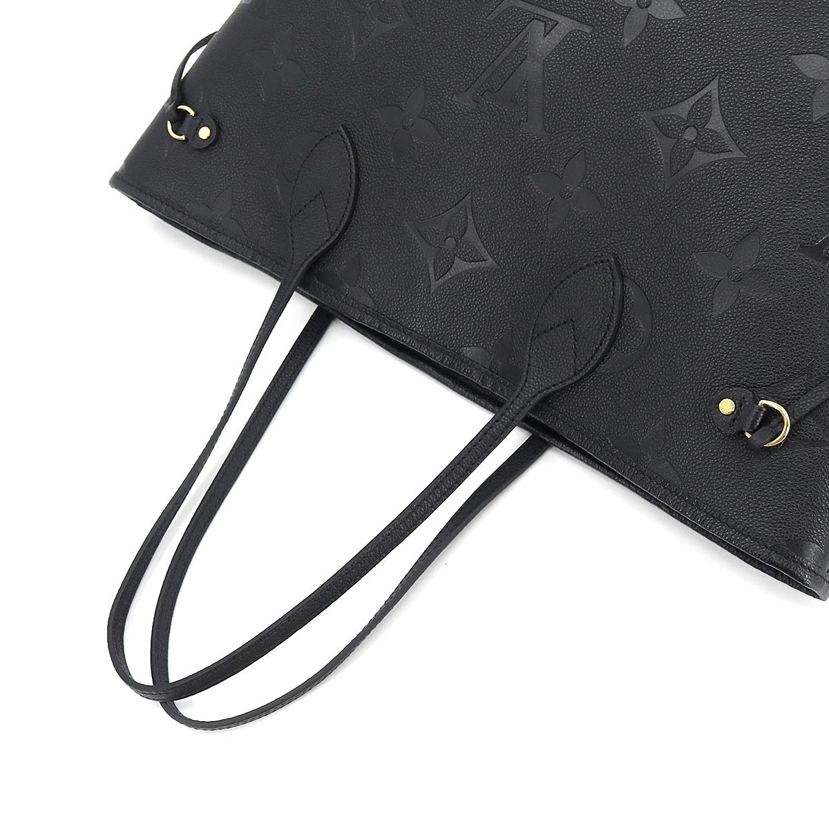 Louis Vuitton Monogram Emplant Neverfull MM Tote Bag Leather Noir Black