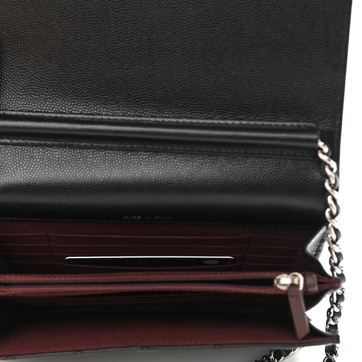 Chanel Caviar Quilted Square Wallet On Chain WOC Black