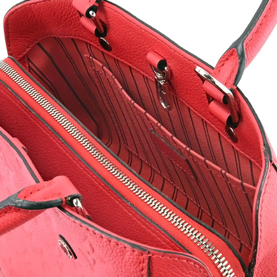 Louis Vuitton Montaigne BB Monogram Implant Dahlia Red Leather 2WAY Handbag Shoulder Bag