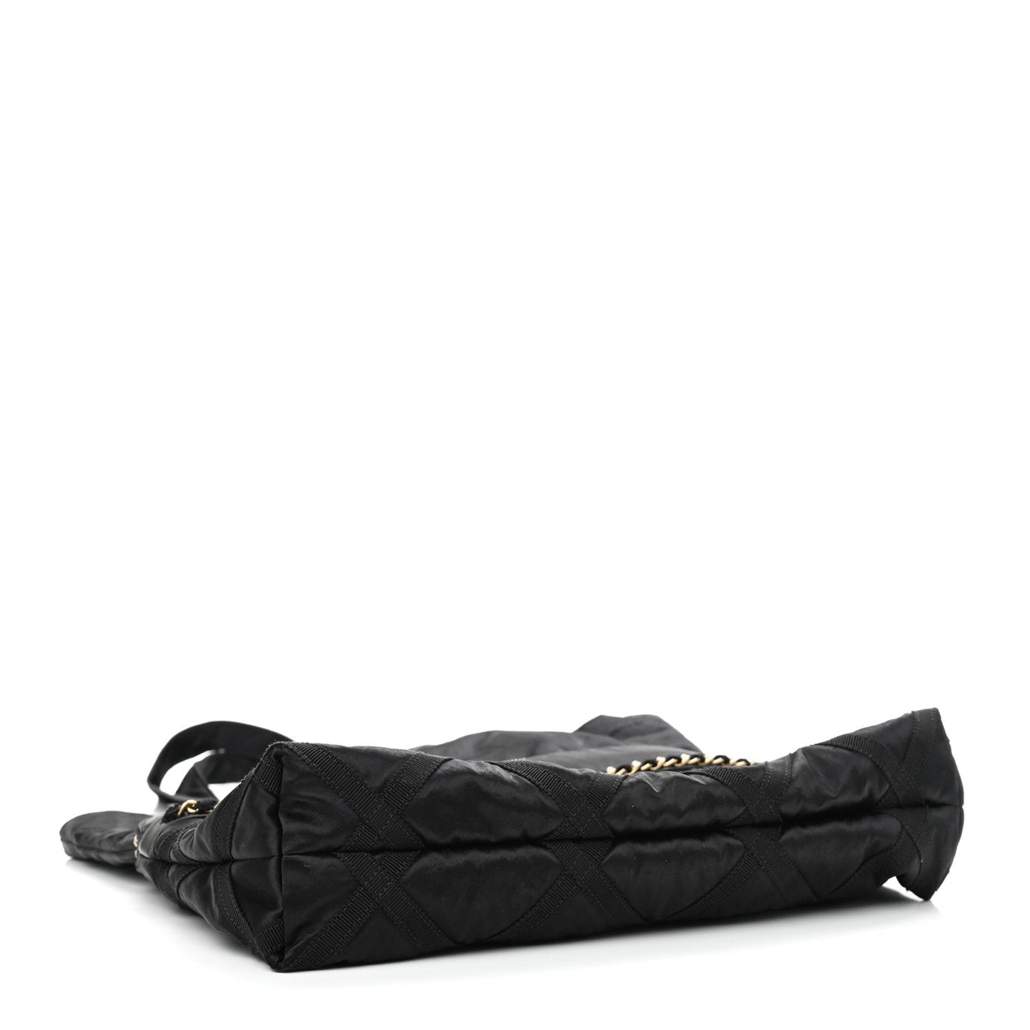 Nylon Grosgrain Large Lifestyle Pouch With Foldable Tote Black