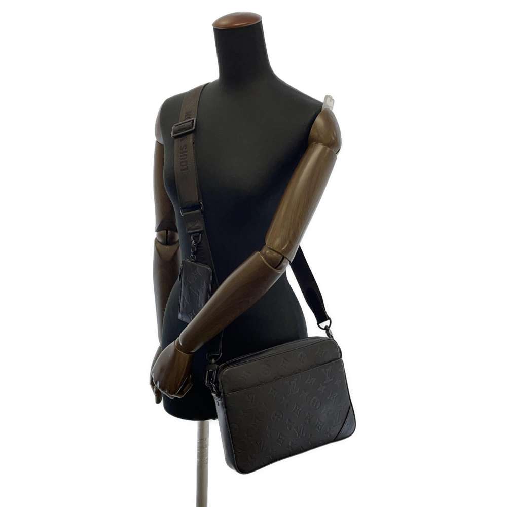 Louis Vuitton Shoulder Bag Monogram Shadow Duo Messenger Black