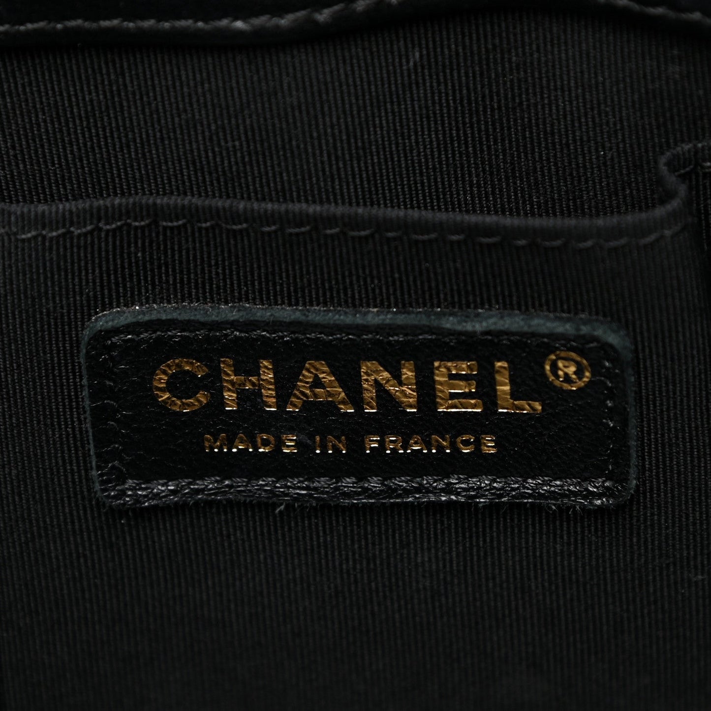 Chanel Lambskin Chevron Drawstring Bag Black