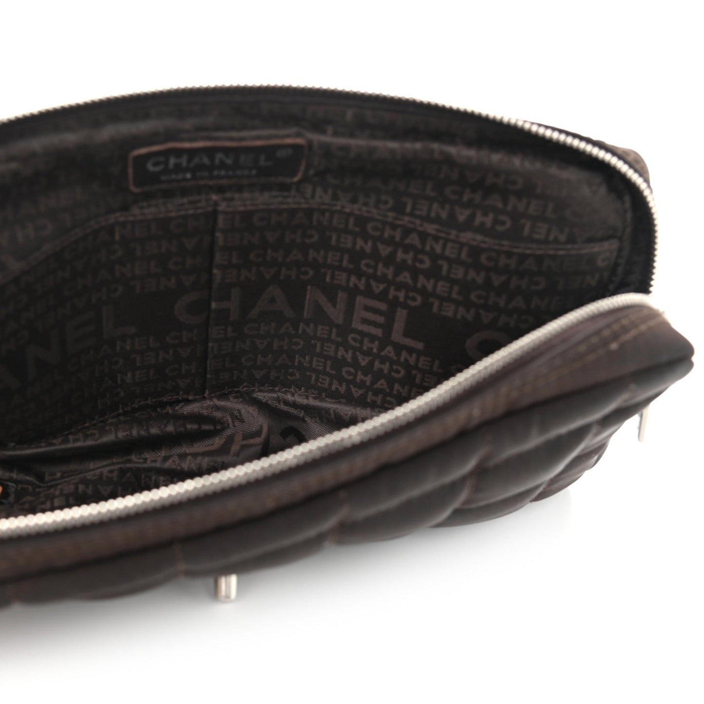 Chanel Nylon Square Quilted Flap Dark Brown