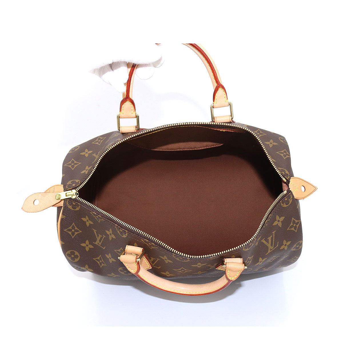Louis Vuitton Monogram Speedy 35 Hand Bag Brown Gold Hardware