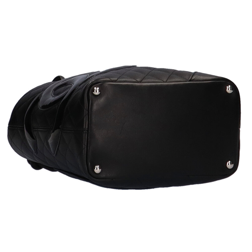 Chanel Pm Cambon Tote Bag Lambskin Black
