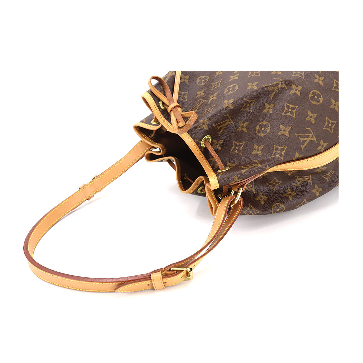 Louis Vuitton Monogram Noe Shoulder Bag Brown Gold Hardware