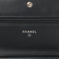 Chanel Lambskin Quilted Boy Wallet On Chain WOC Black