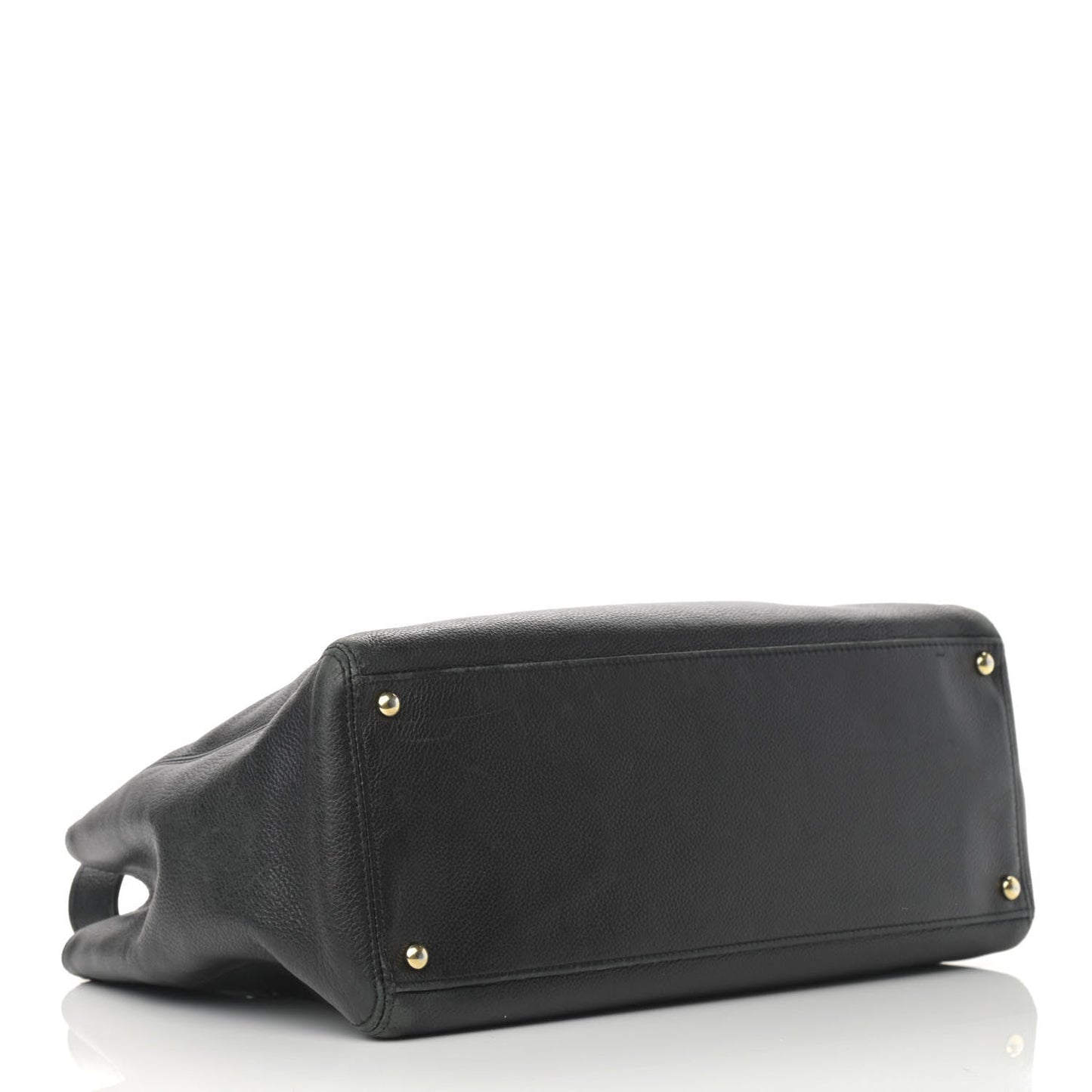 Calfskin Cerf Executive Shopper Tote Black