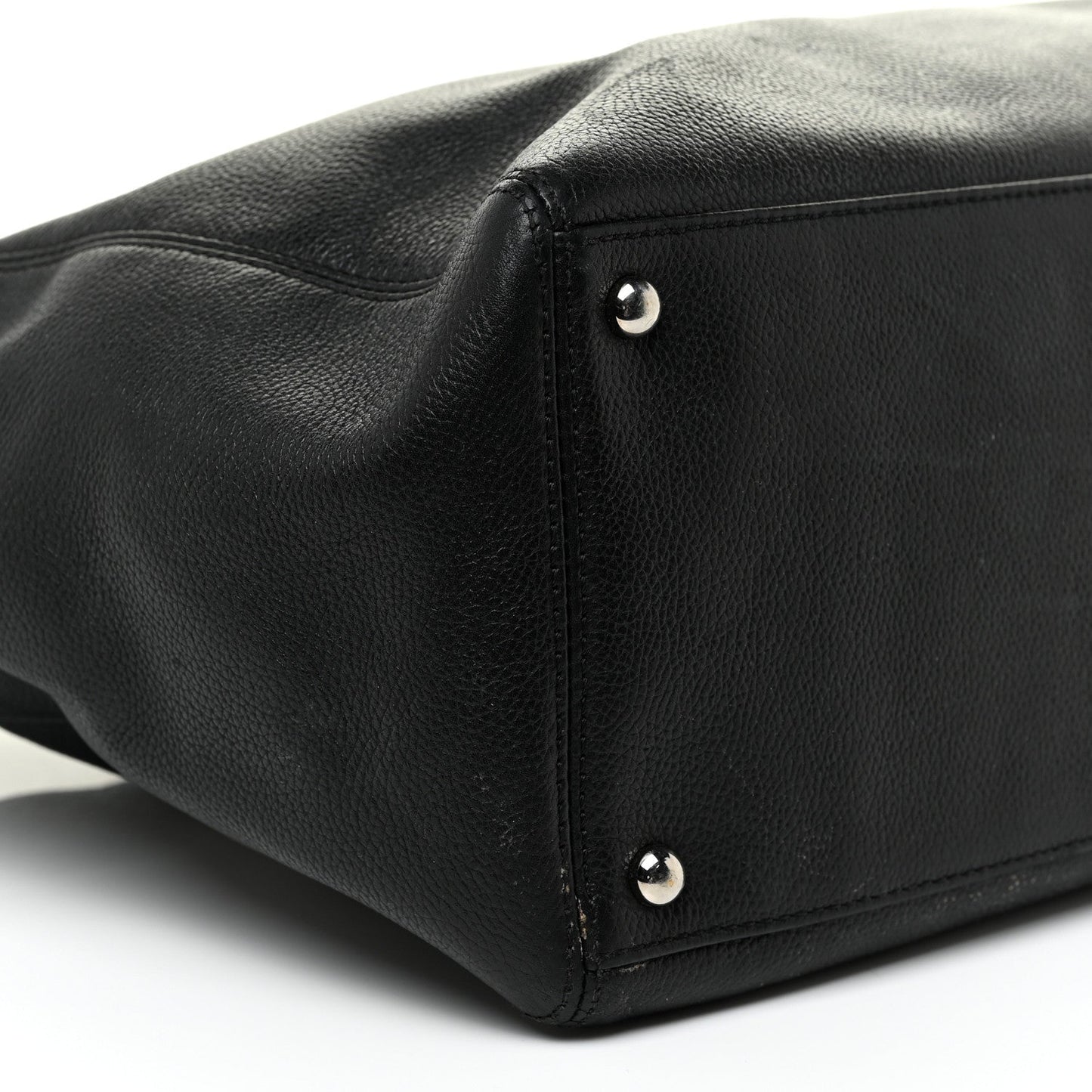 Calfskin Cerf Executive Shopper Tote Black