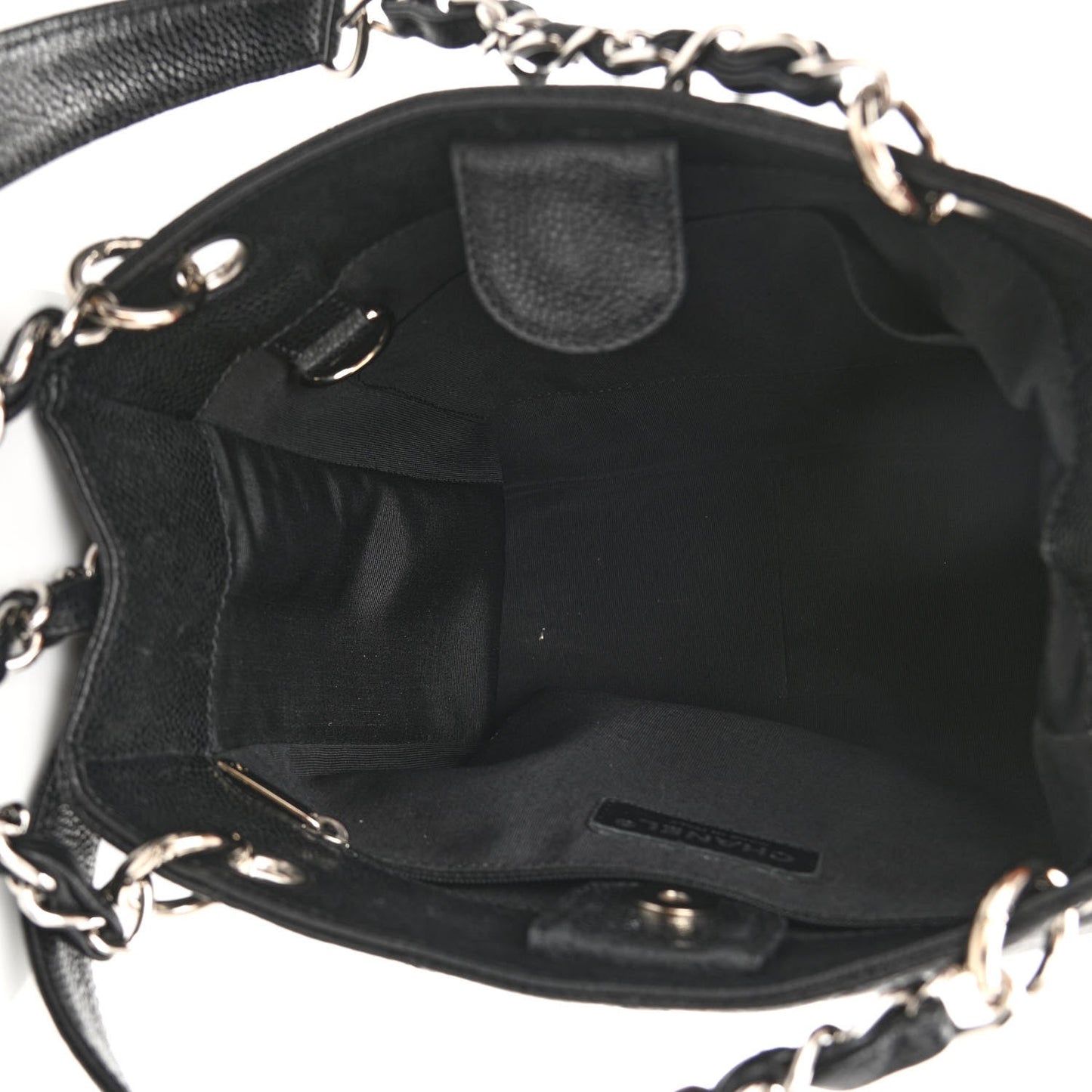 Caviar Quilted Petit Shopping Tote PST Black