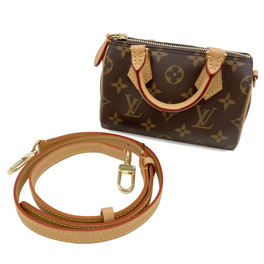 Louis Vuitton Shoulder Bag Nano Speedy Monogram Brown