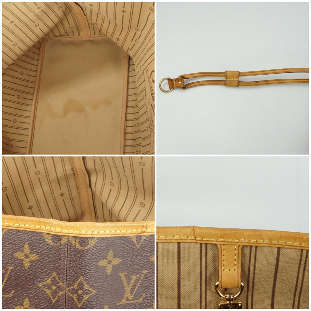 Louis Vuitton Neverfull GM Tote Bag Shoulder Bag Monogram Brown Leather