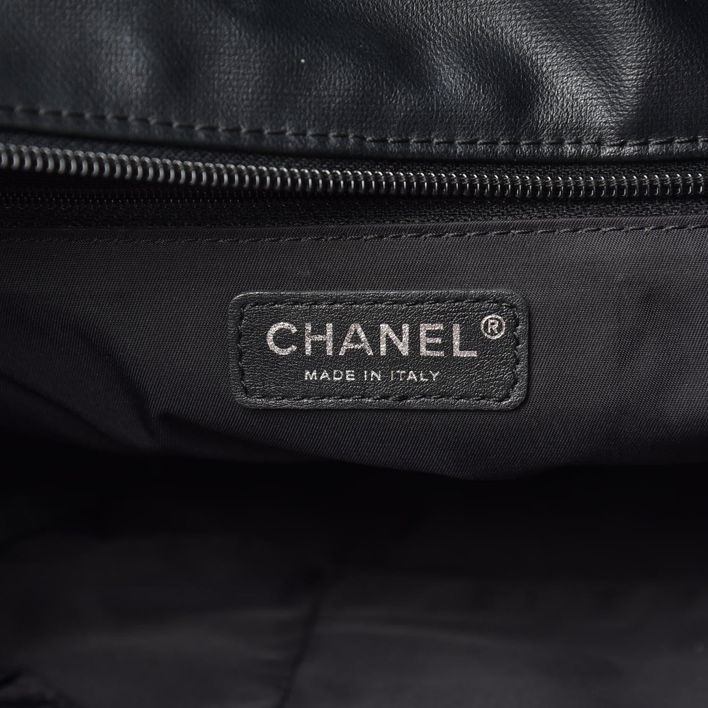 Coated Canvas Quilted Large Paris Biarritz Tote Black