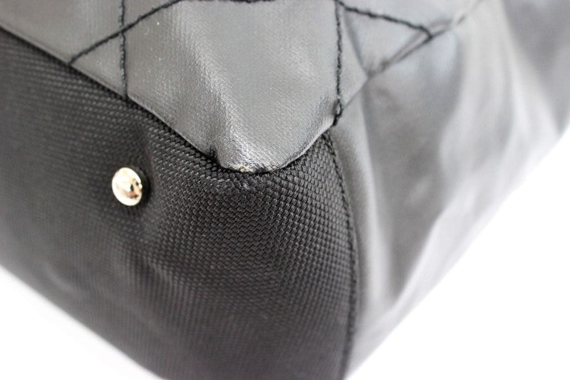 Chanel Paris Biarritz MM Handbag Shoulder Bag Black Cocomark