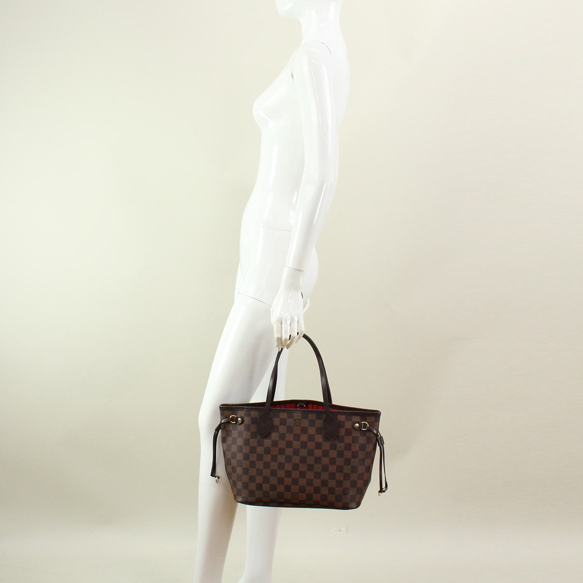 Louis Vuitton Damier Neverfull Tote Bag Brown