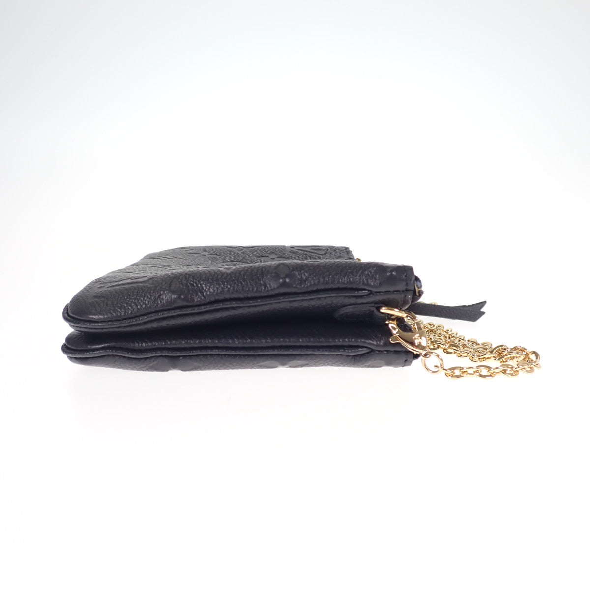Louis Vuitton Pochette Double Zip Shoulder Bag Emplant Black Gold Hardware